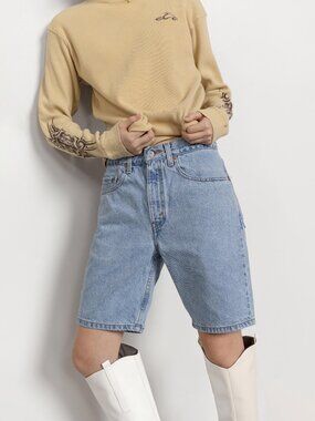 Vintage Levi's Denim Jorts – Baggy Fit Longline Shorts / Small